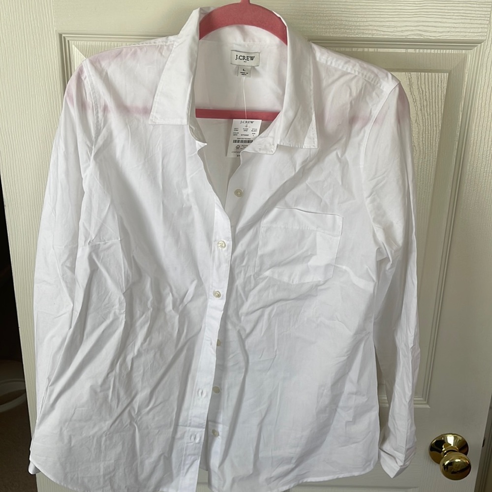 J.crew factory NWT size L white button up, great for summer